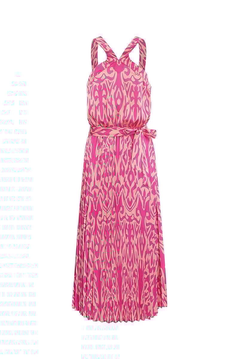 Jurk tropical vibes - fuchsia