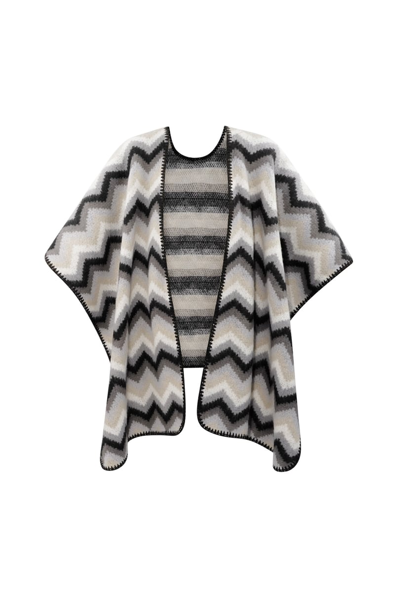 Winter poncho wrapped in warmth -  multi