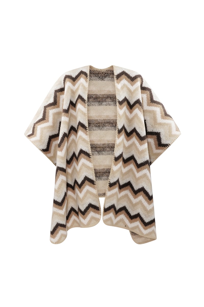 Winter poncho wrapped in warmth -  multi