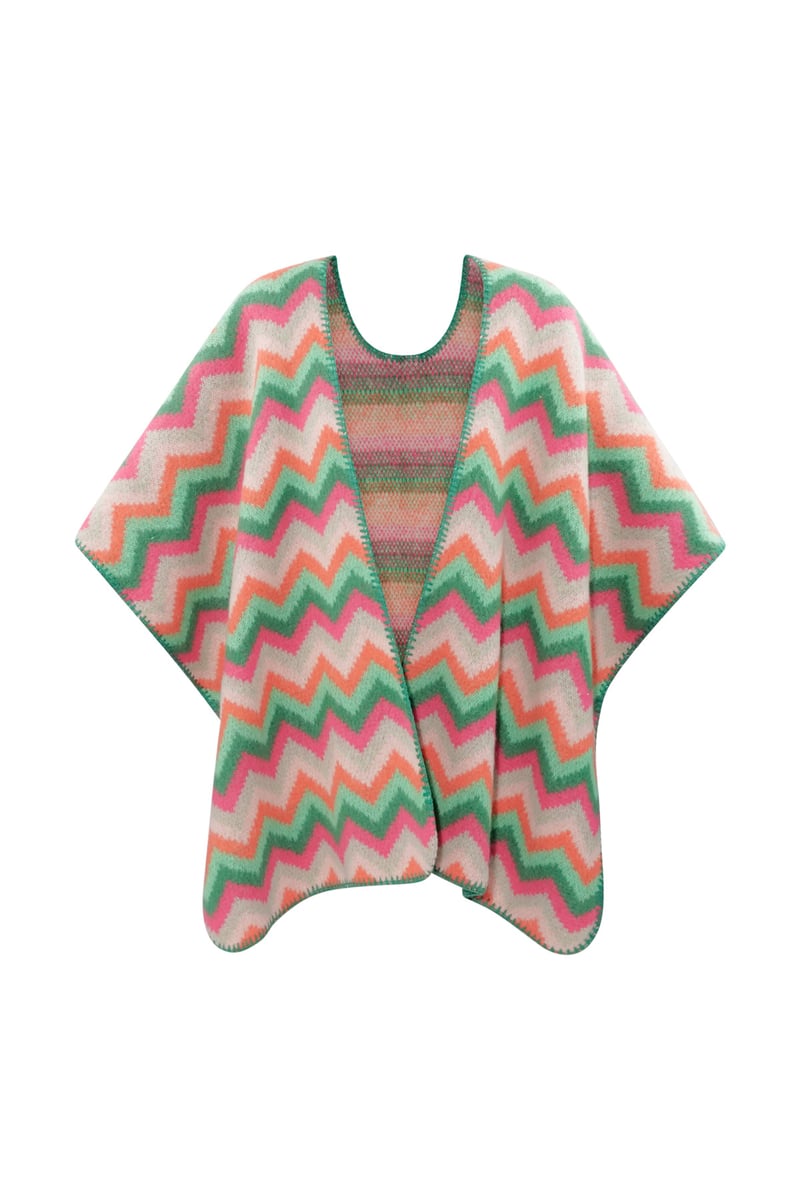 Winter poncho wrapped in warmth -  multi