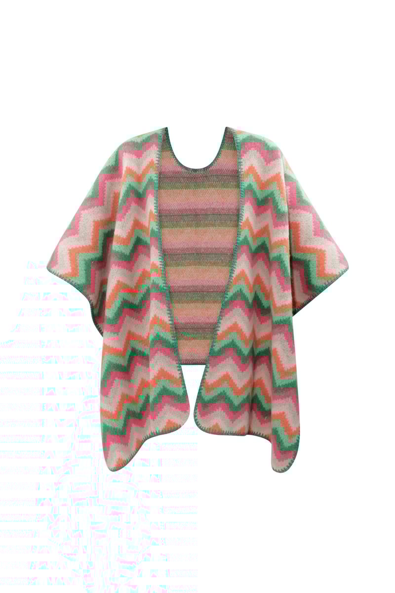 Winter poncho wrapped in warmth -  multi