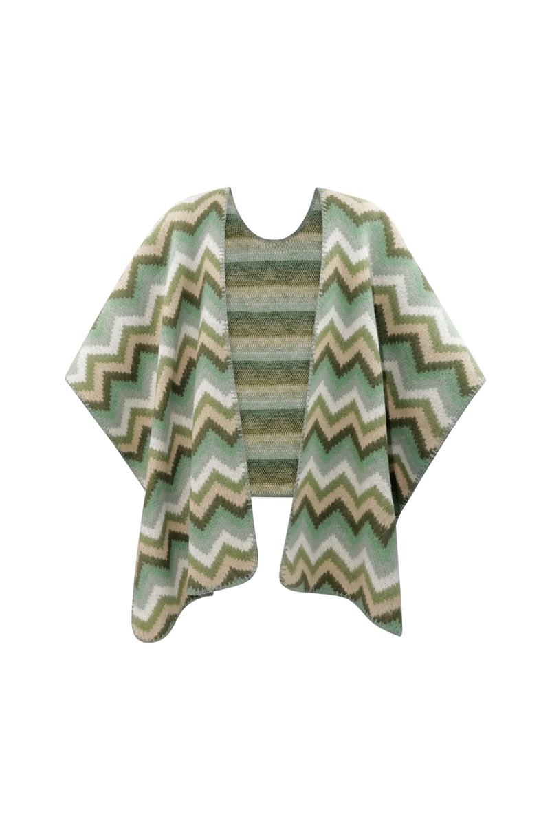 Winter poncho wrapped in warmth -  multi
