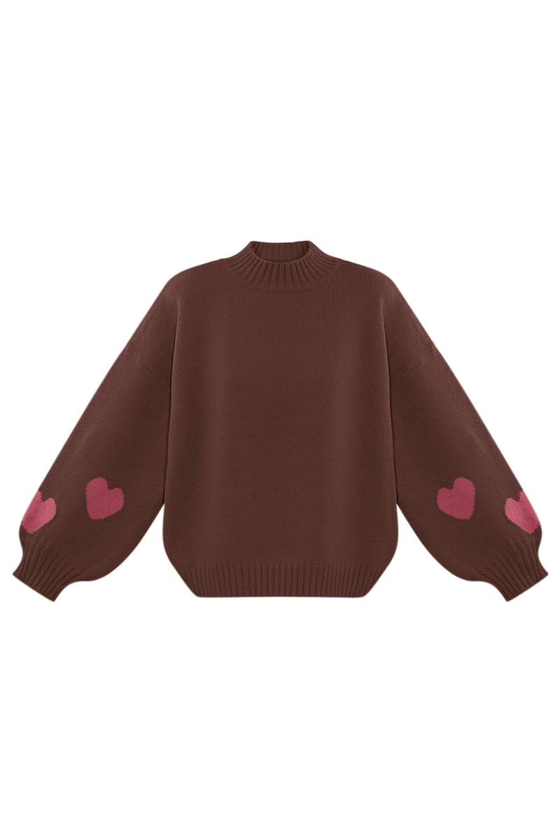 Comfort Heart Knit trui - fuchsia