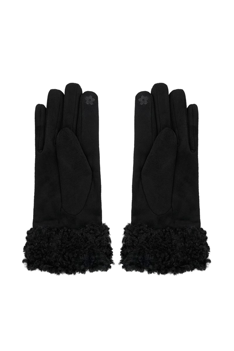 Fuzzy handschoenen - zwart