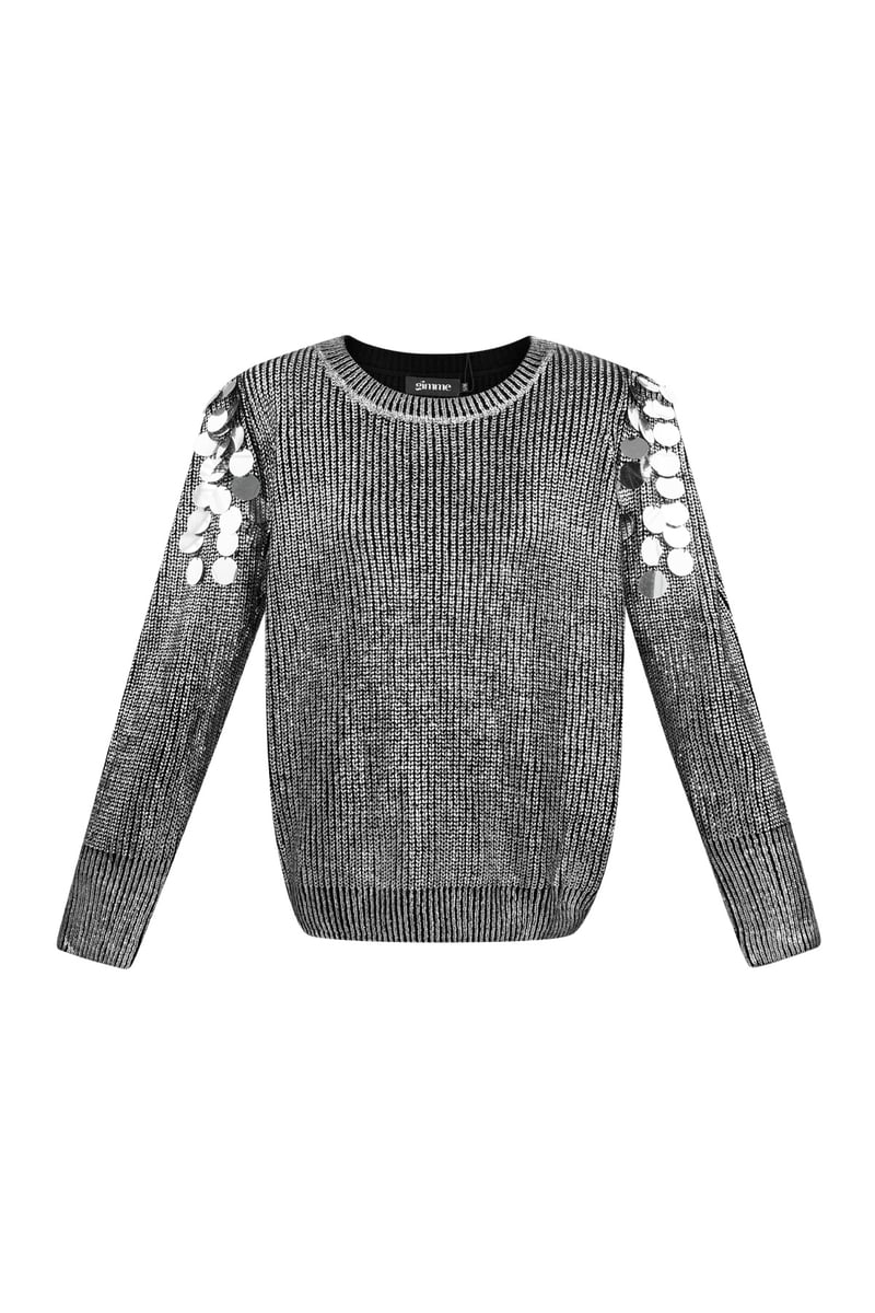 sequin sparkle trui - zwart &amp; 