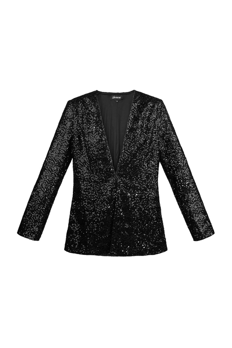 Glitter blazer - zwart