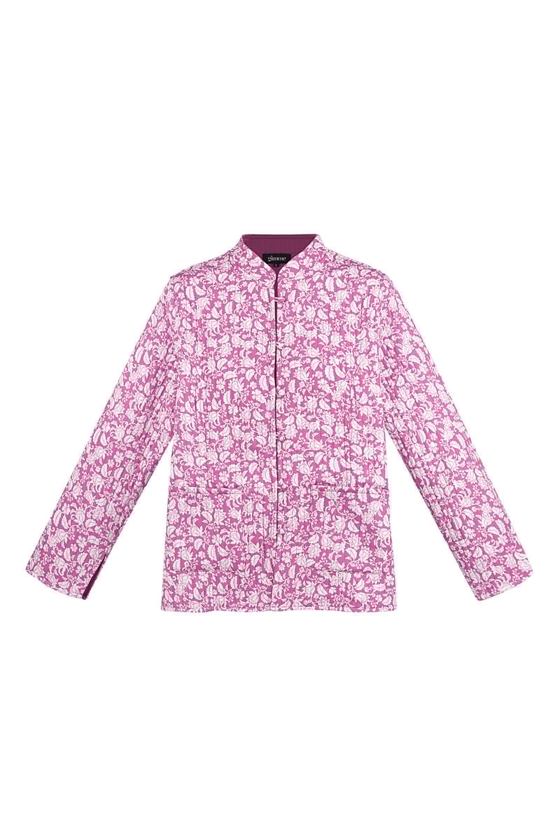 Jas roze print - roze