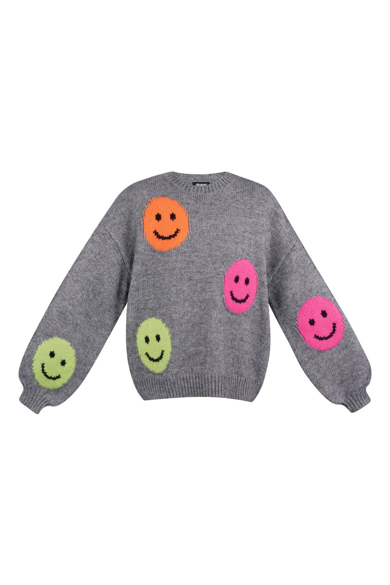 Smiley Knit trui - grijs