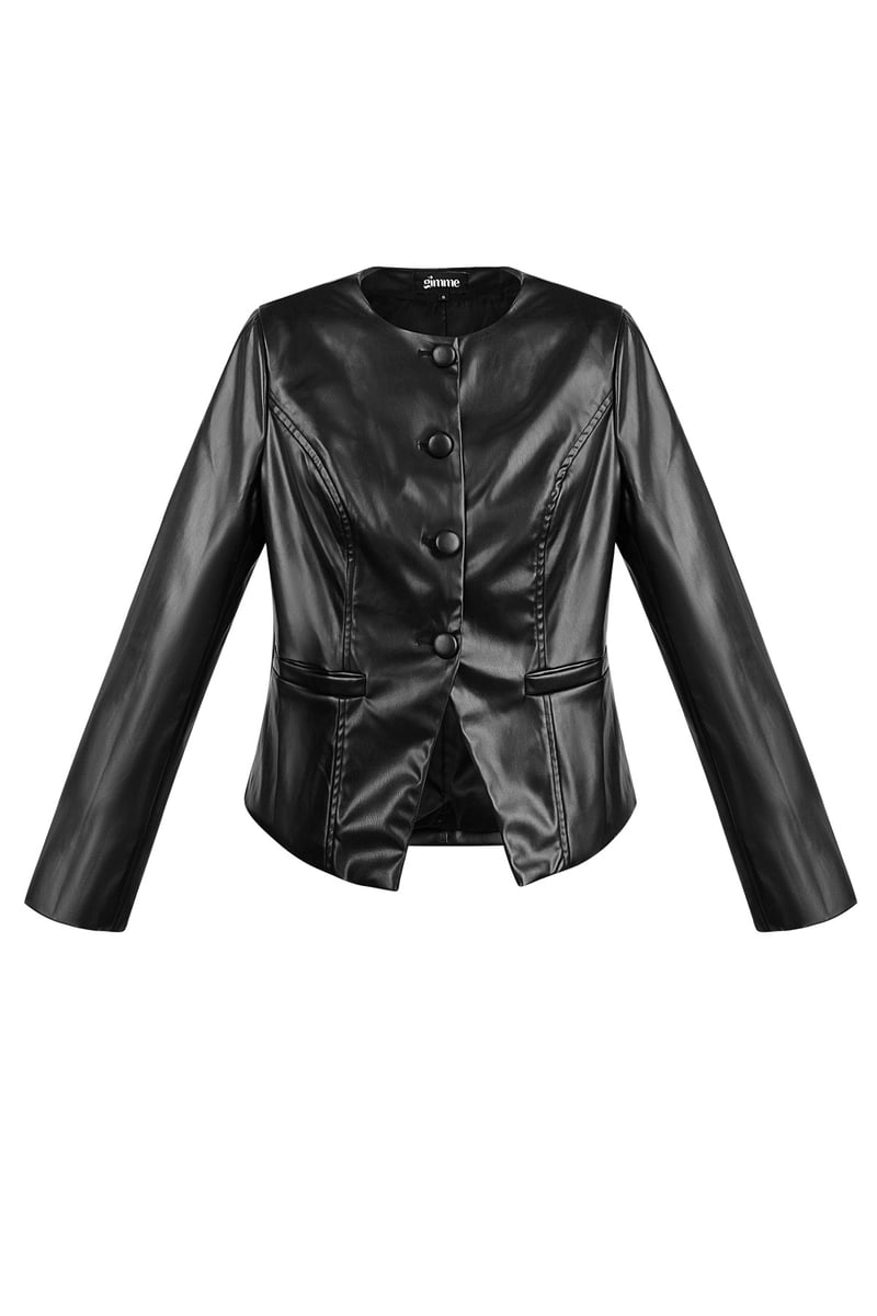 Trendy PU top - Zwart