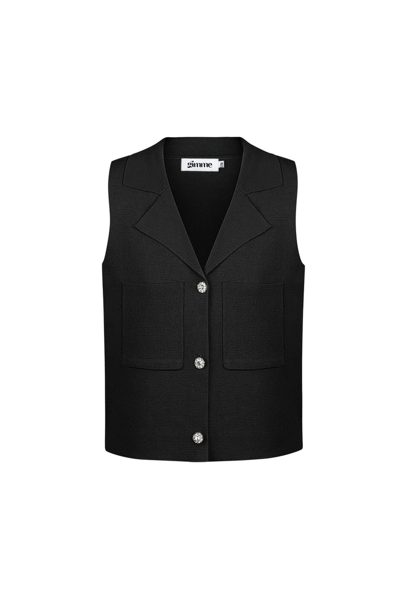 Comfy knitted top - Zwart