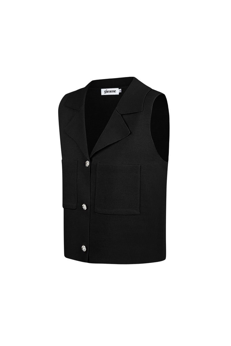 Comfy knitted top - Zwart