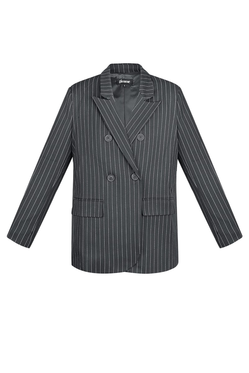Krijtstreep blazer - Grijs