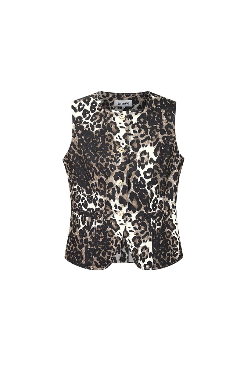 Panterprint gilet - Bruin