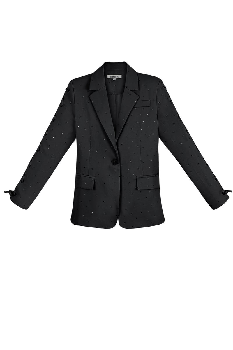 Blazer met steentjes en vetermouwen - paars