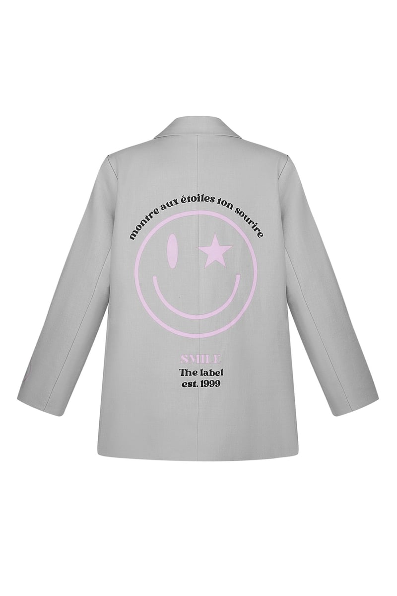 Blazer show your colorful smile - Grijs