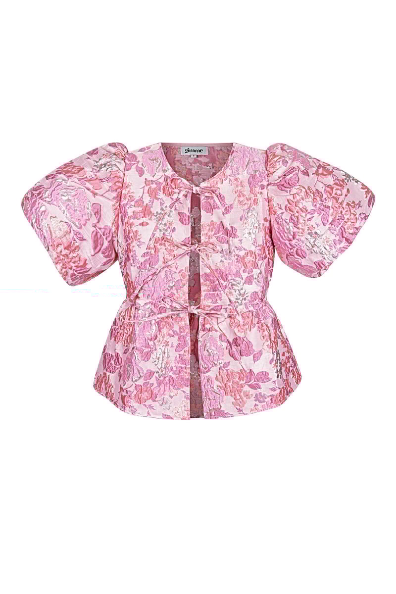Top met korte mouwen en bloemenprint - Champagne