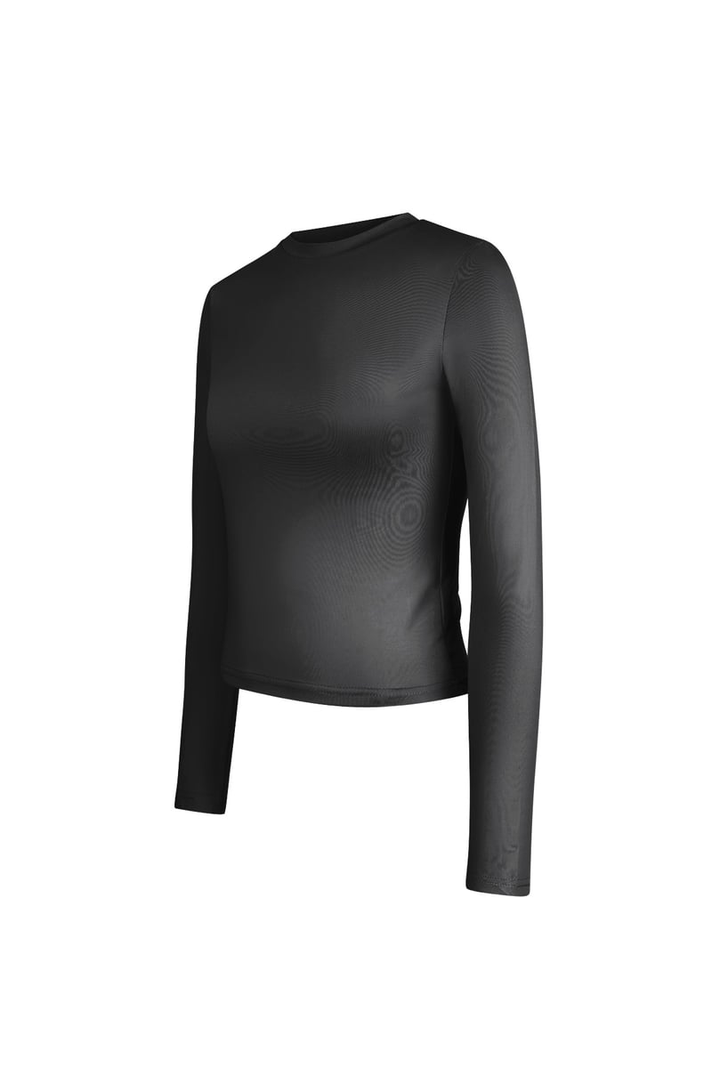 Everyday fit longsleeve hoge hals - Zwart