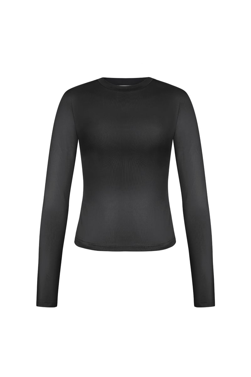 Everyday fit longsleeve hoge hals - Zwart