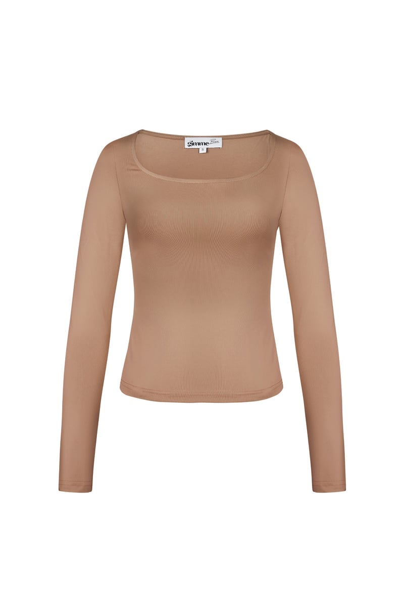 Everyday fit longsleeve lage hals - Zwart
