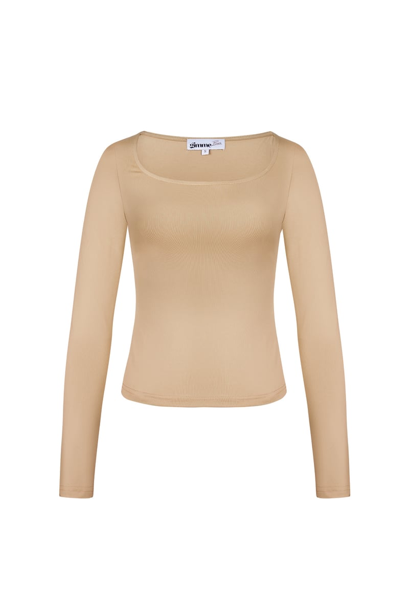Everyday fit longsleeve lage hals - Zwart