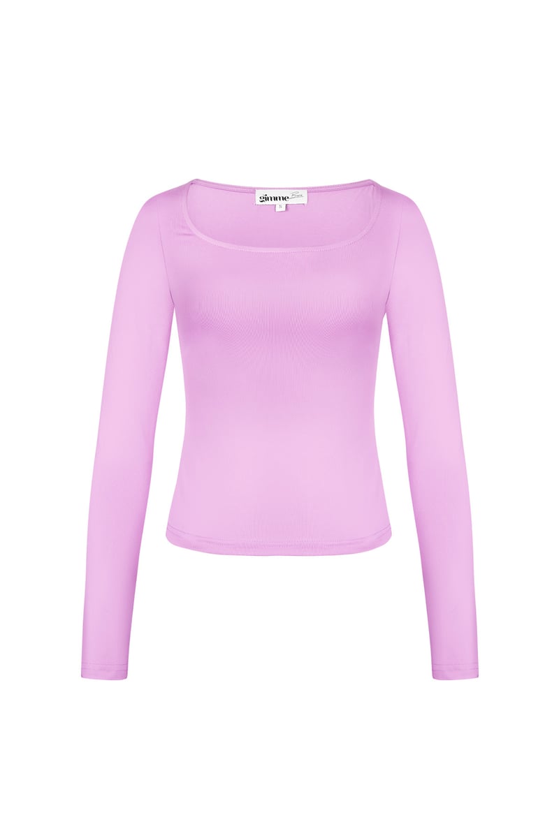 Everyday fit longsleeve lage hals - Zwart