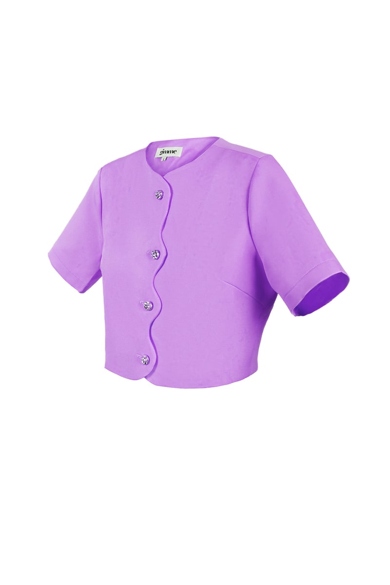 Short sleeve top happy - Paars