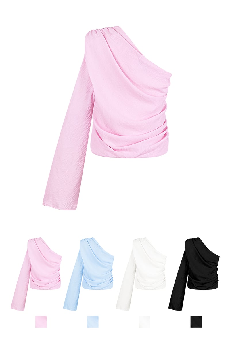 One shoulder blouse - Wit