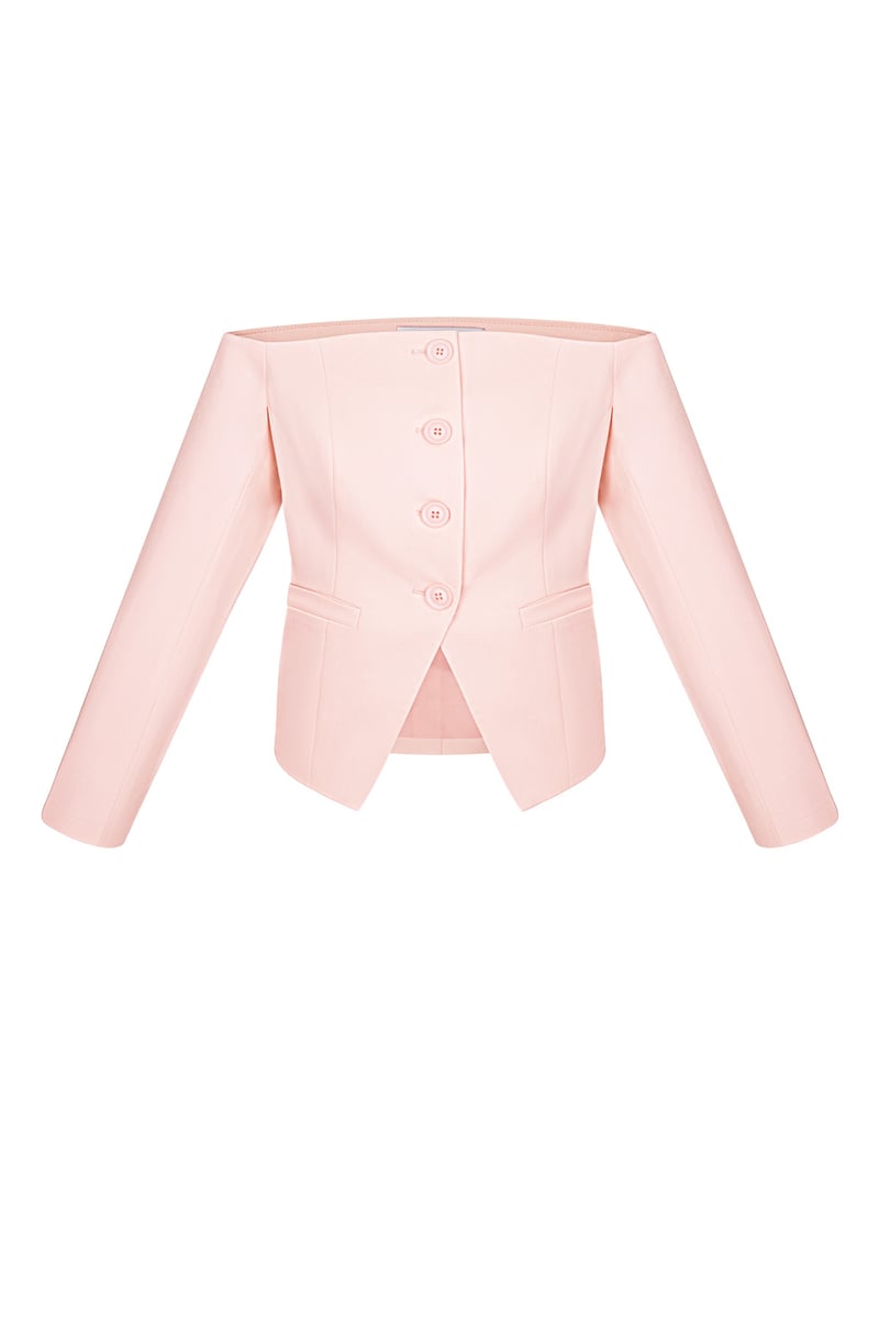 Off shoulder blazer top - Groen