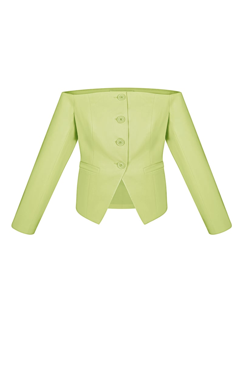 Off shoulder blazer top - Groen