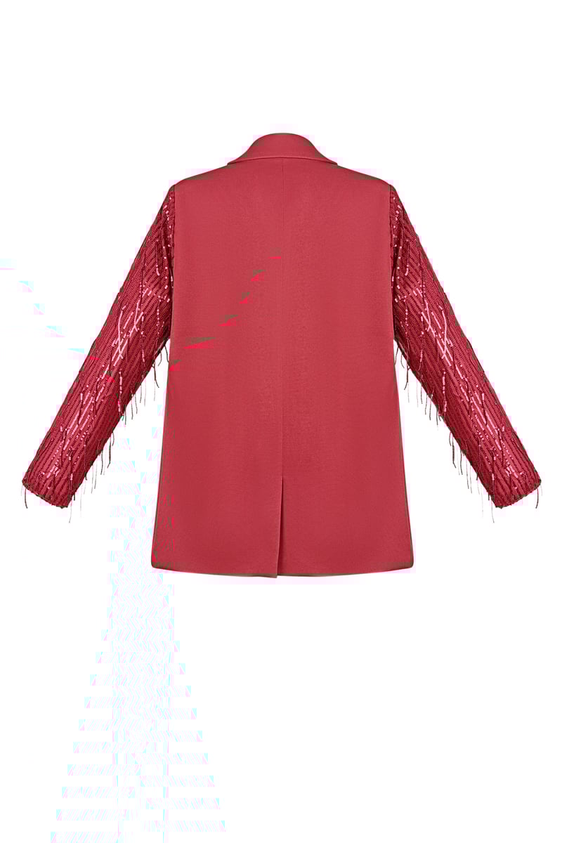 Blazer glitter mouwen - Rood
