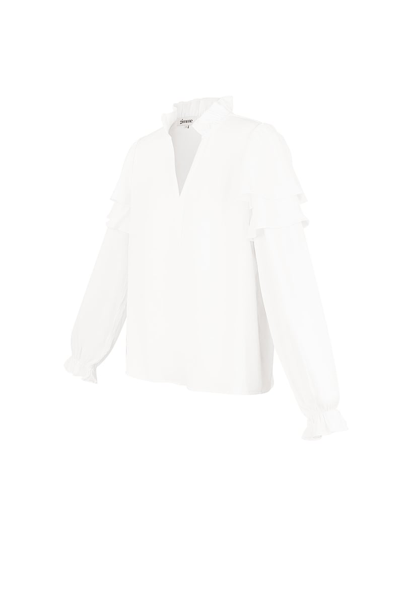 Ruffle blouse - Wit