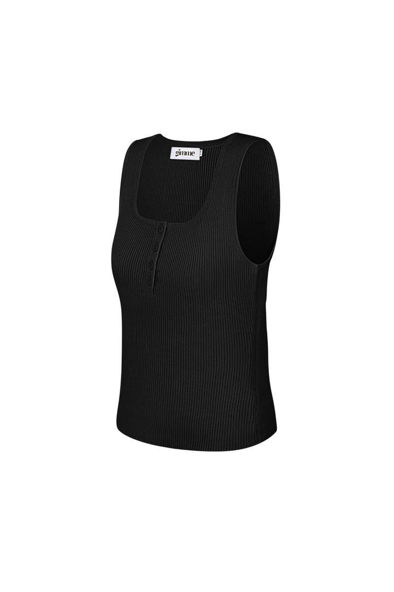 Button up top - Zwart