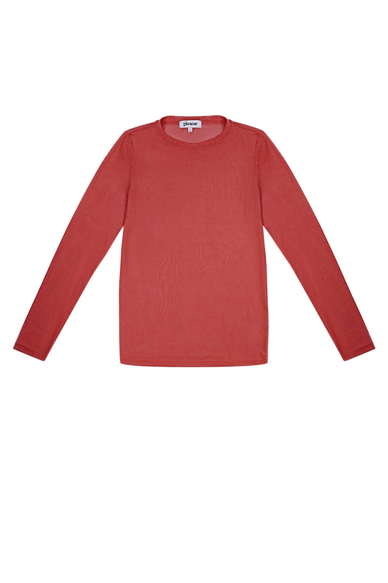 Doorschijnend shirt love glow - Rood