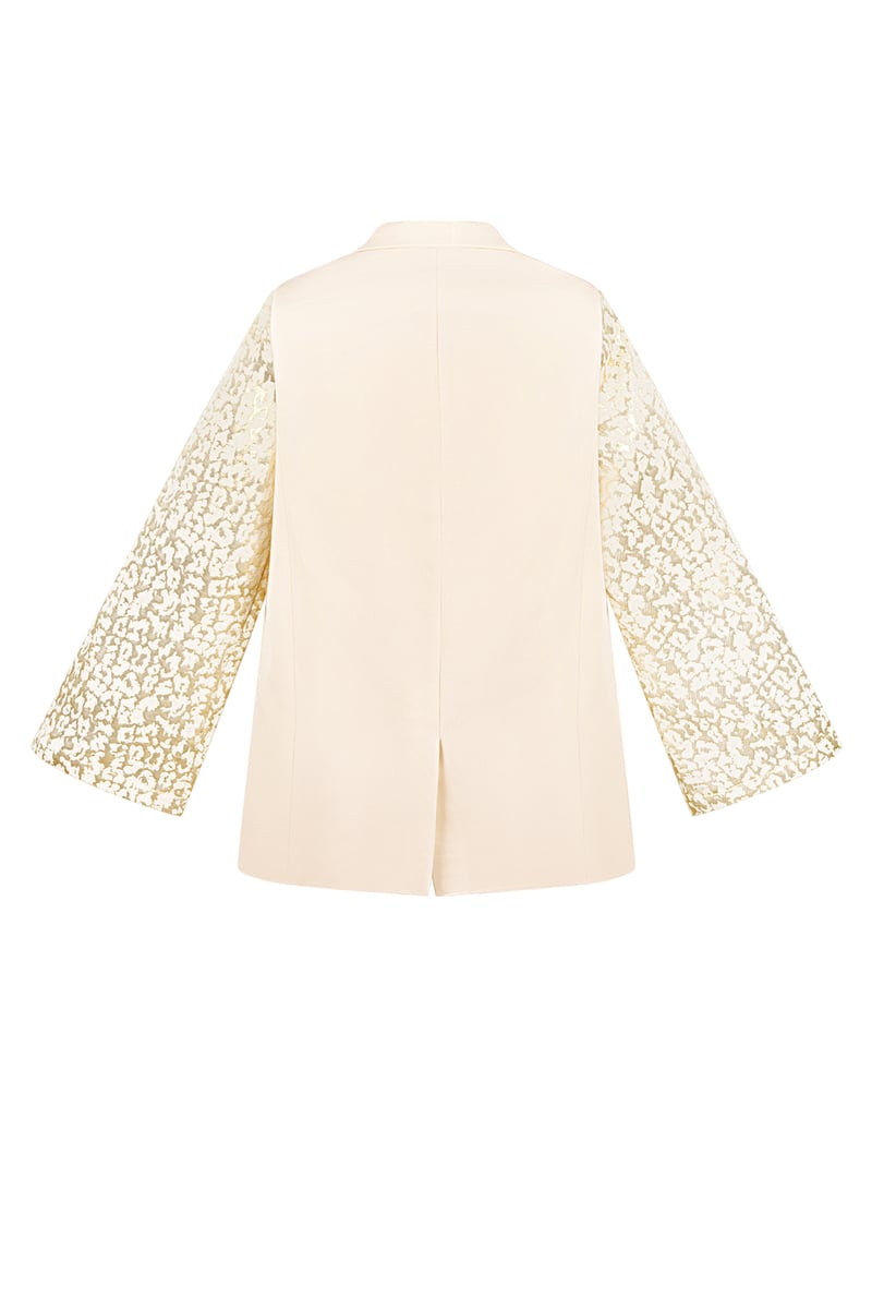 Blazer met panter mouwen - Creme