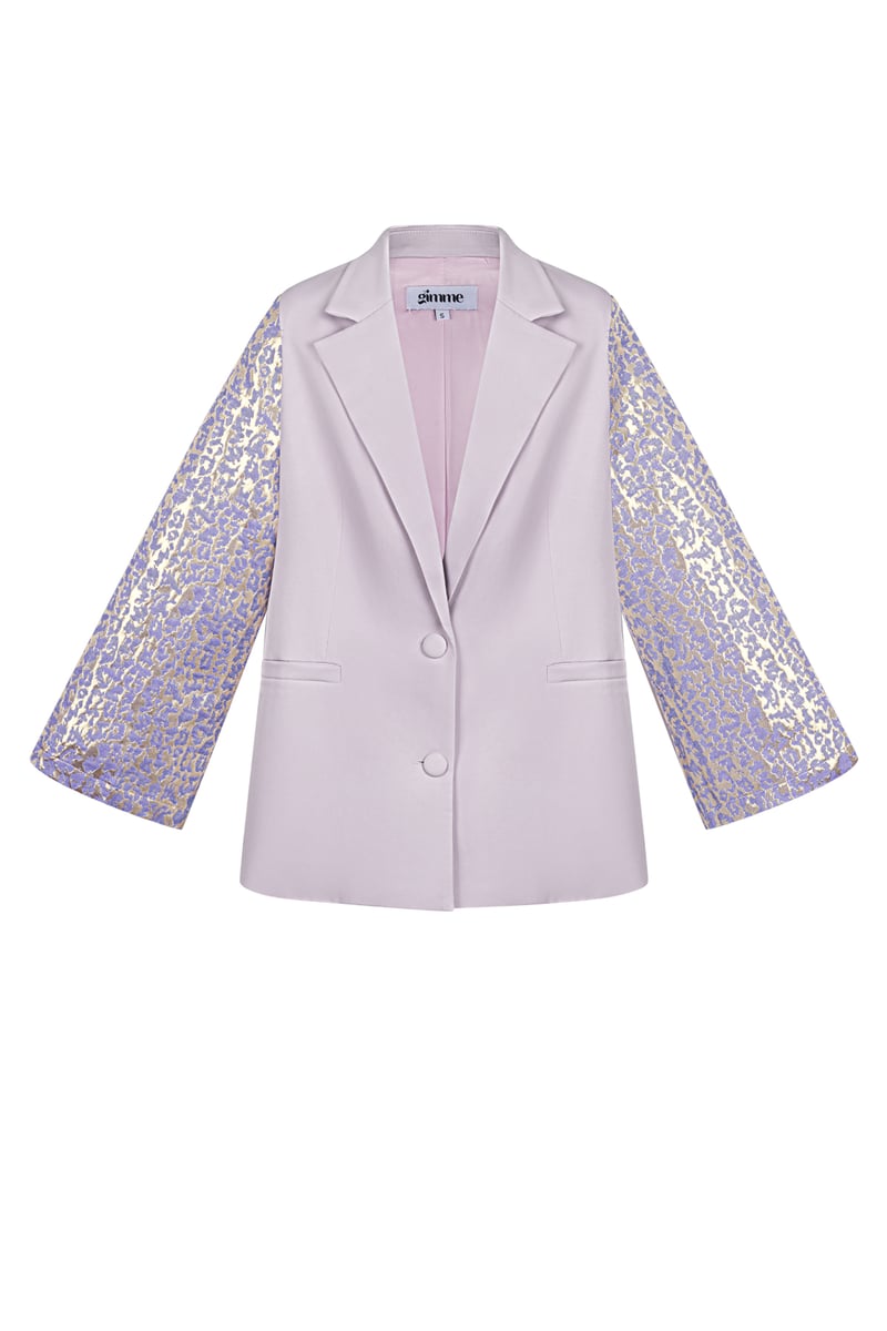 Blazer met panter mouwen - Creme