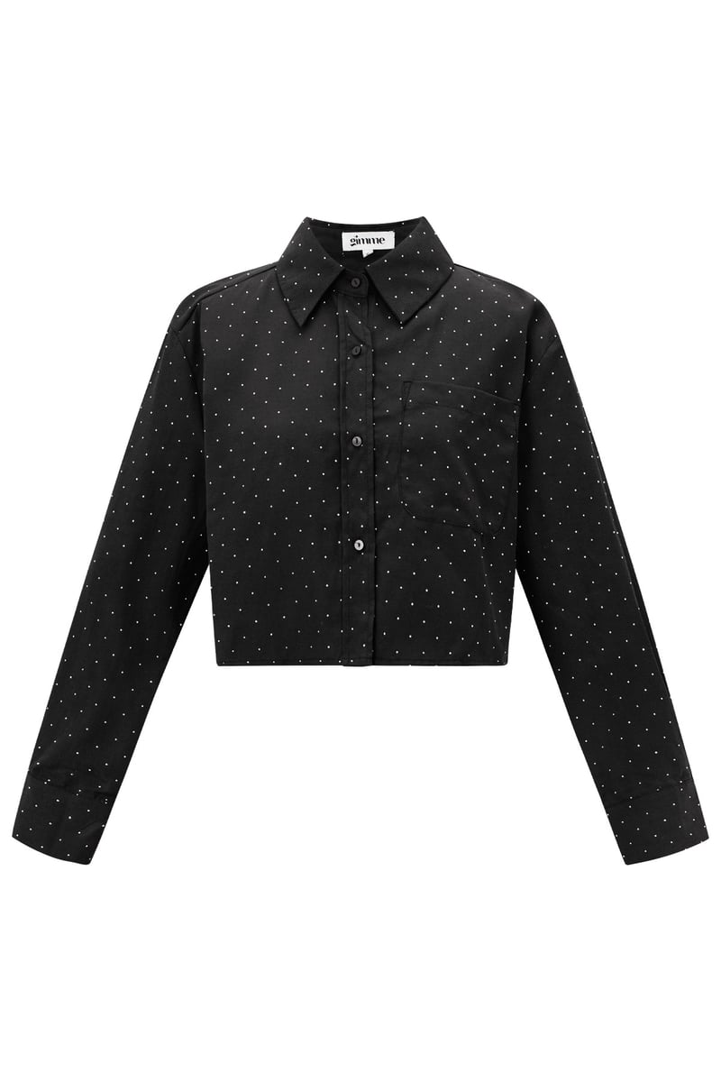 Blouse met studs - Grijs