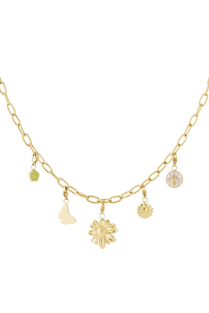 Gedetailleerde bloemen DIY ketting