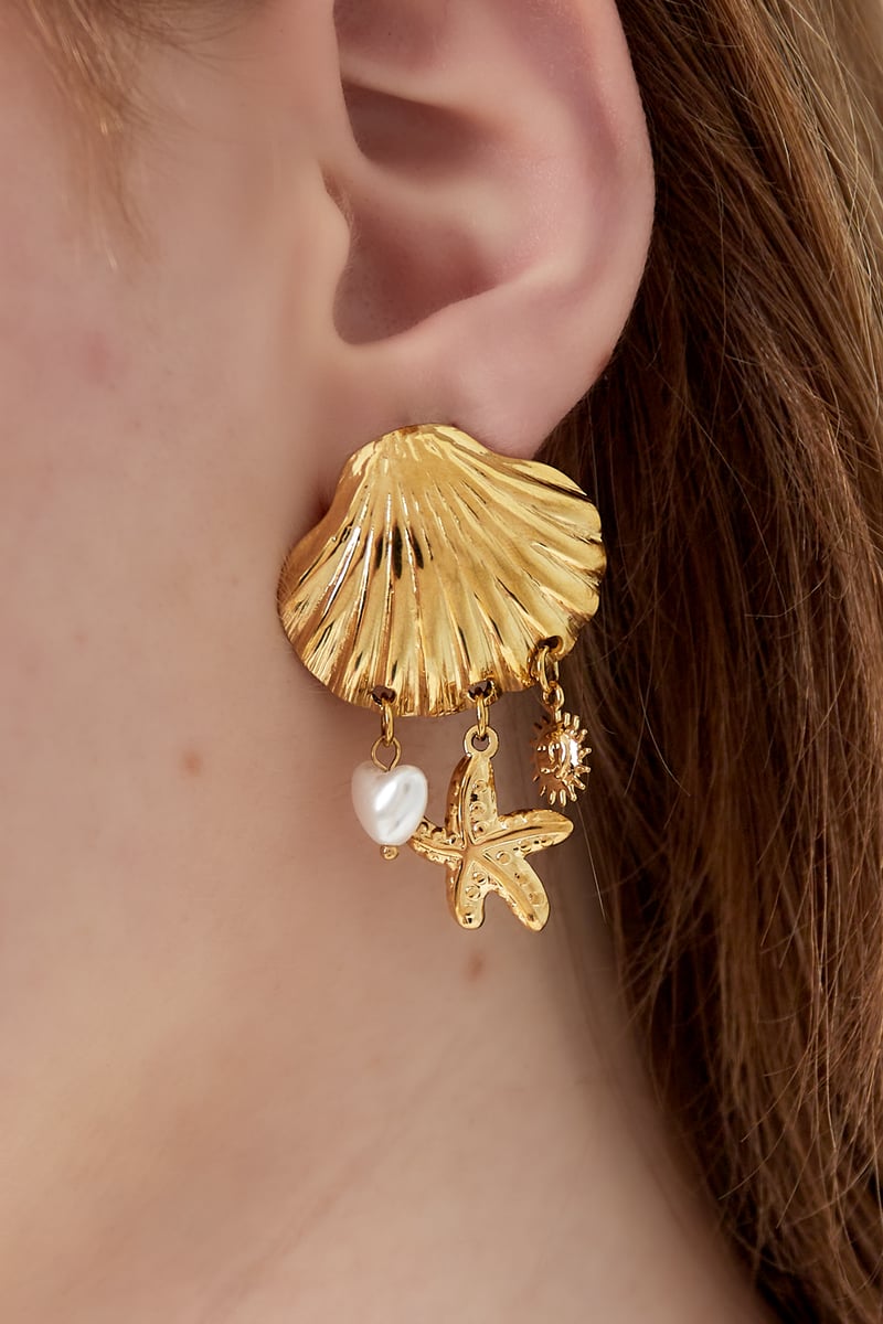 Strandliefde trio oorbellen