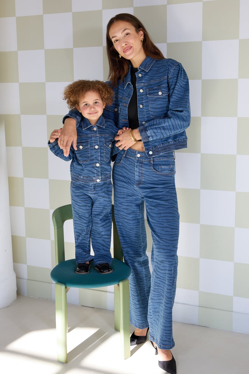 Twinning zebra style broek kind 8 jaar - Blauw