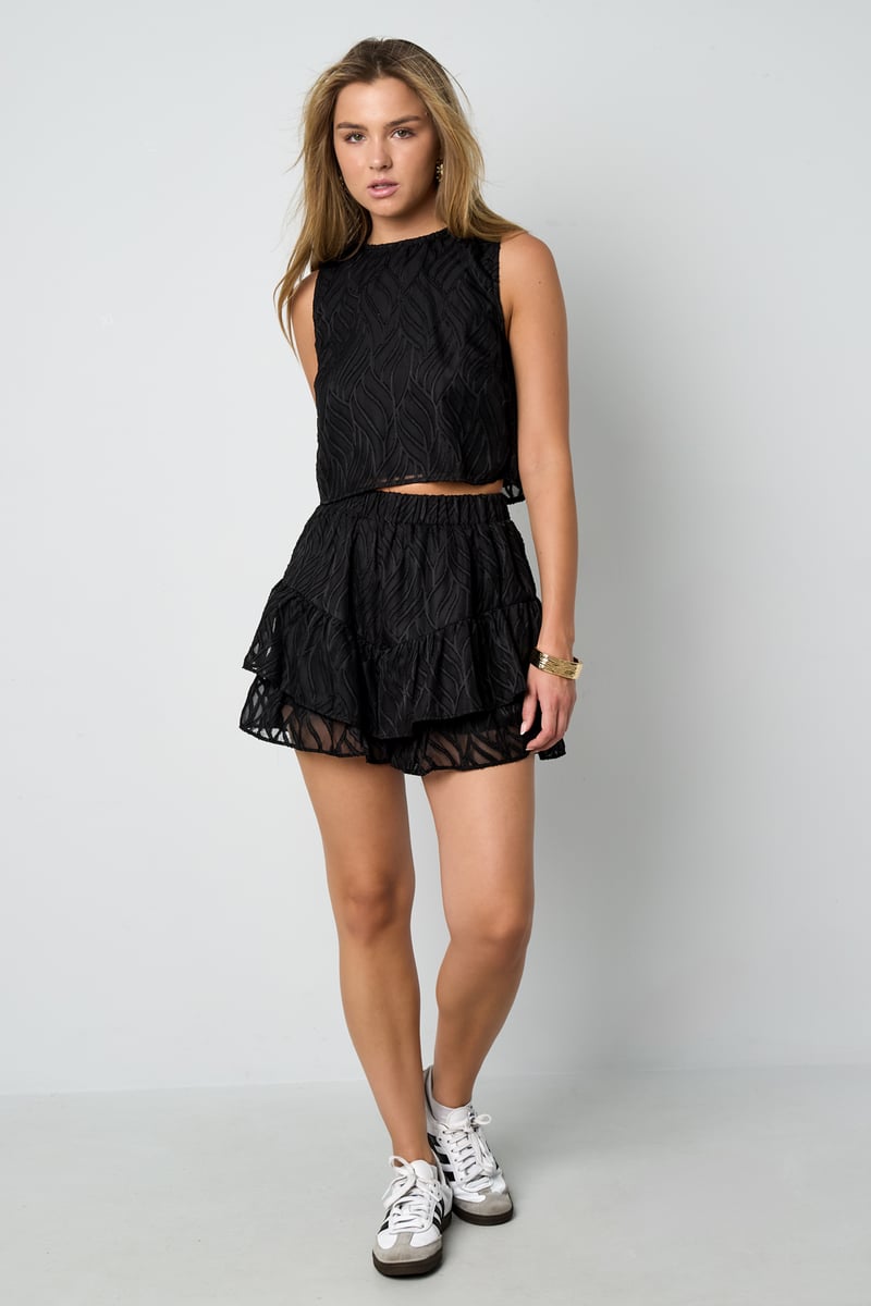 Co-ordset Witte Bladeren - Rok