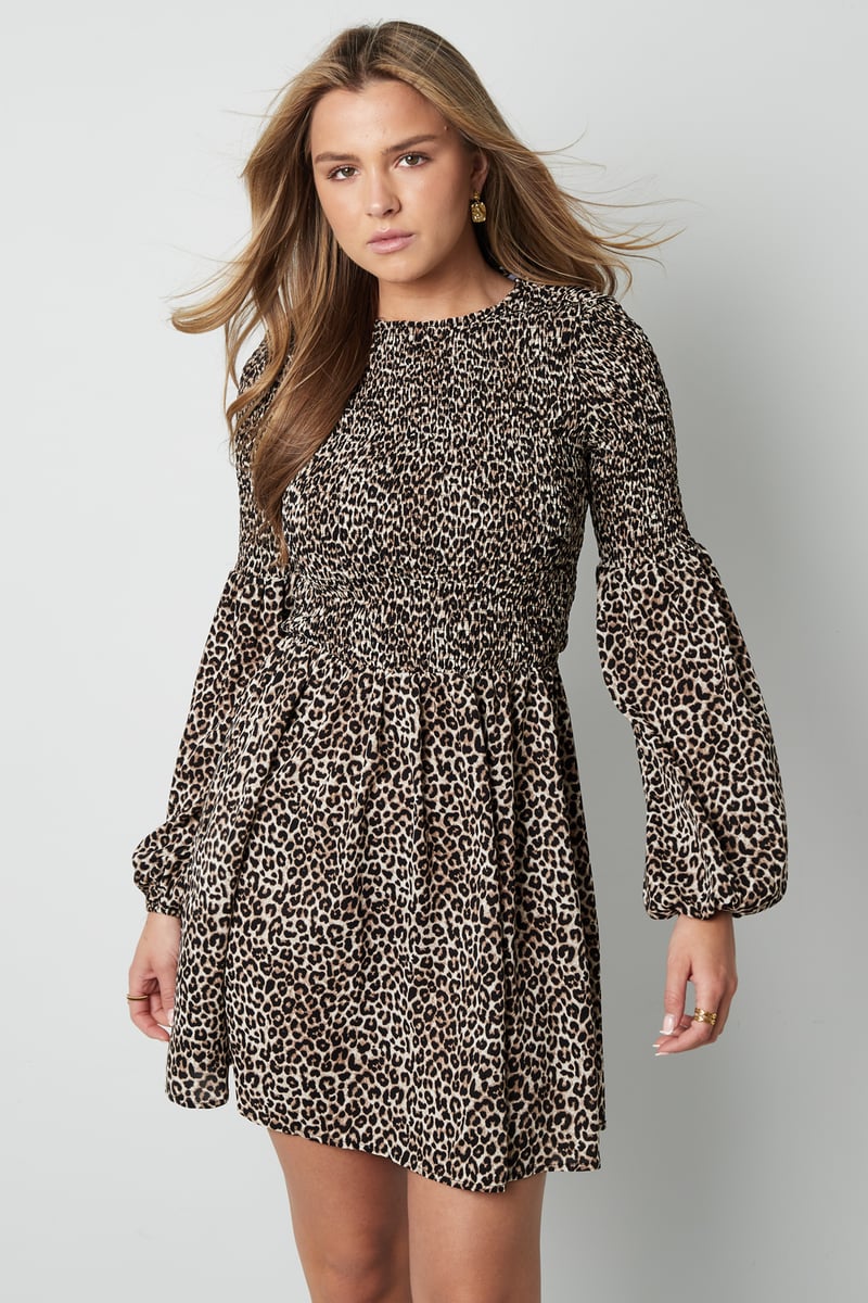 Leopard Mini Jurk - Bruin