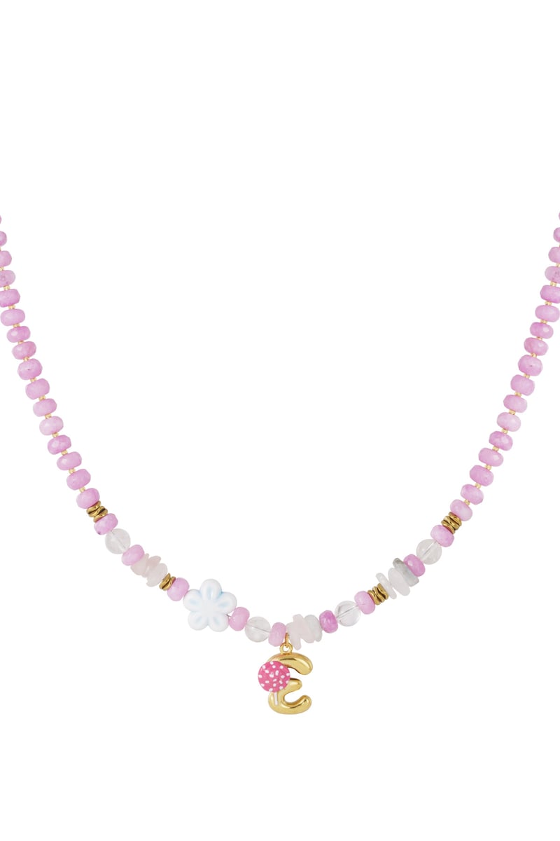 Vrolijke kralen initialen ketting met bedels