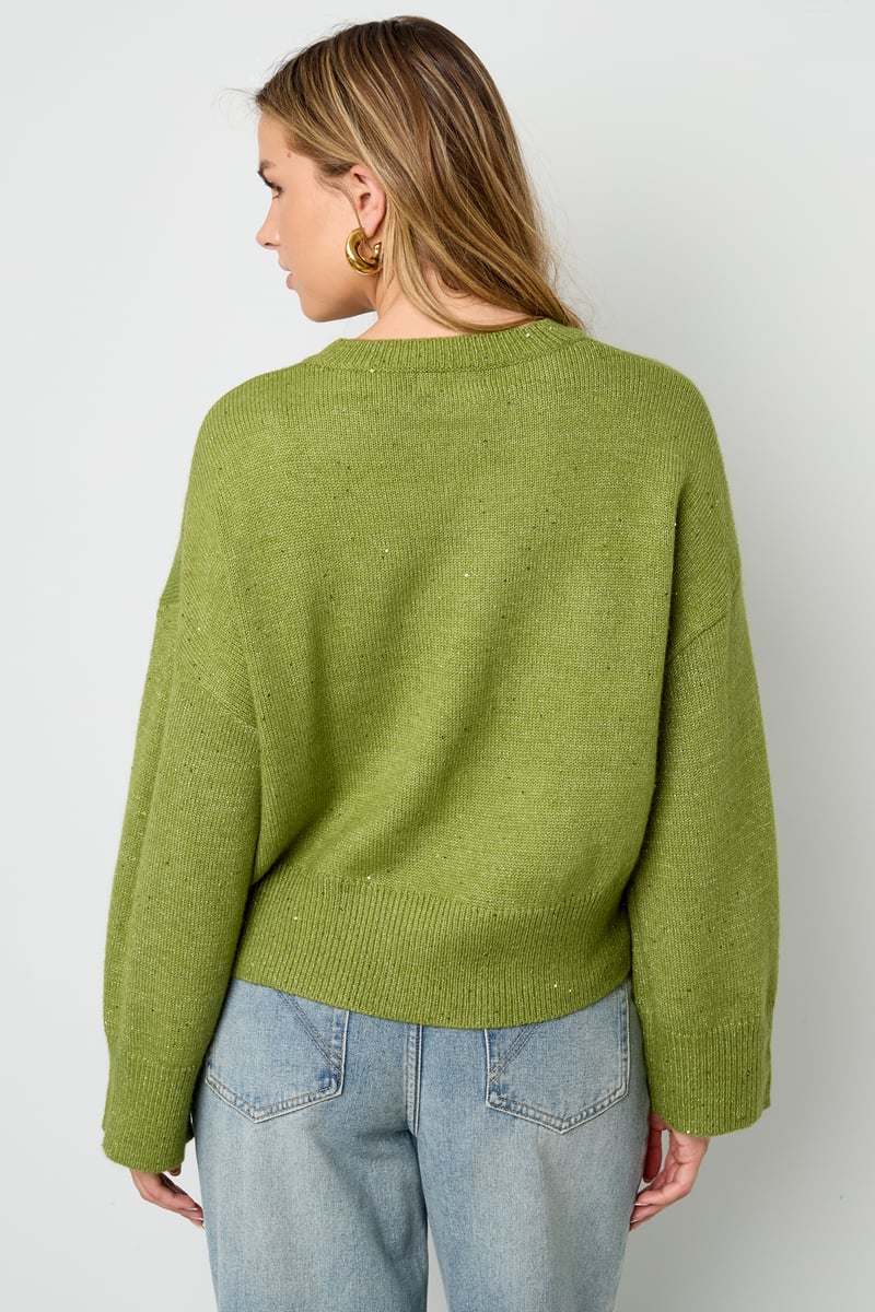 Glinsterende gebreide trui