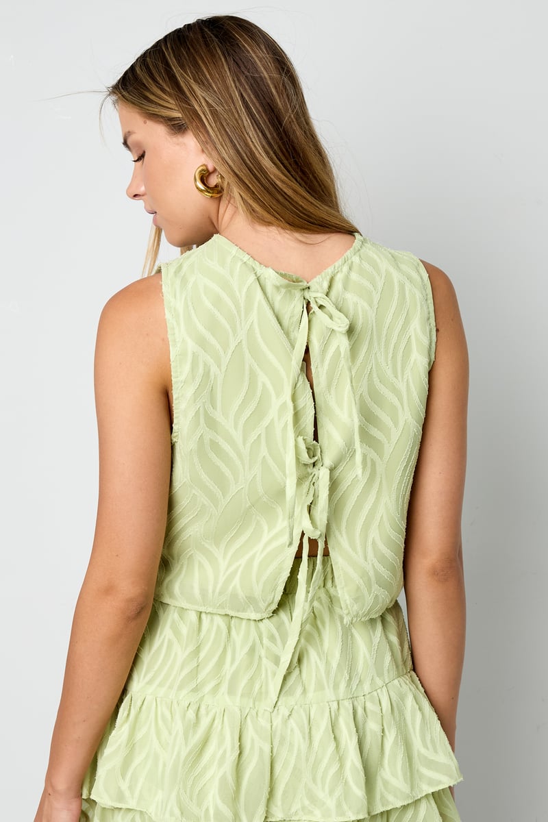 Co-ordset Witte Bladeren - Mouwloze Tops