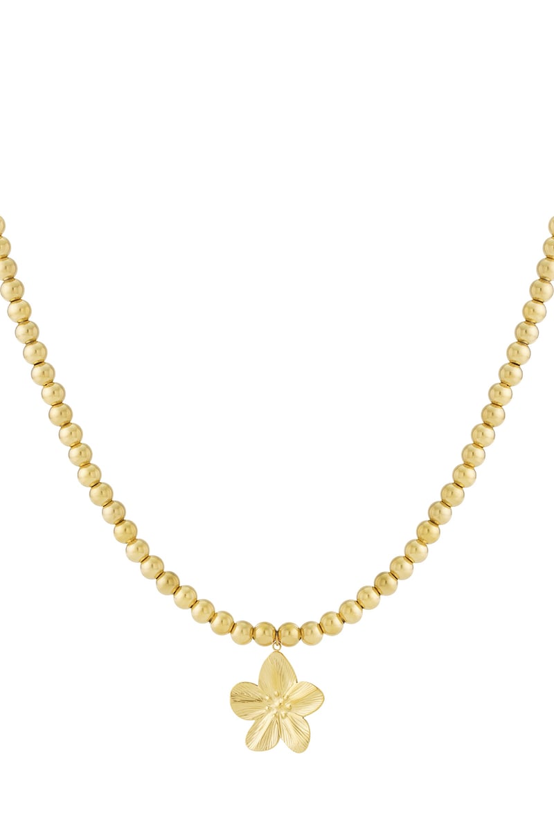8mm holle kralenketting met een bloem