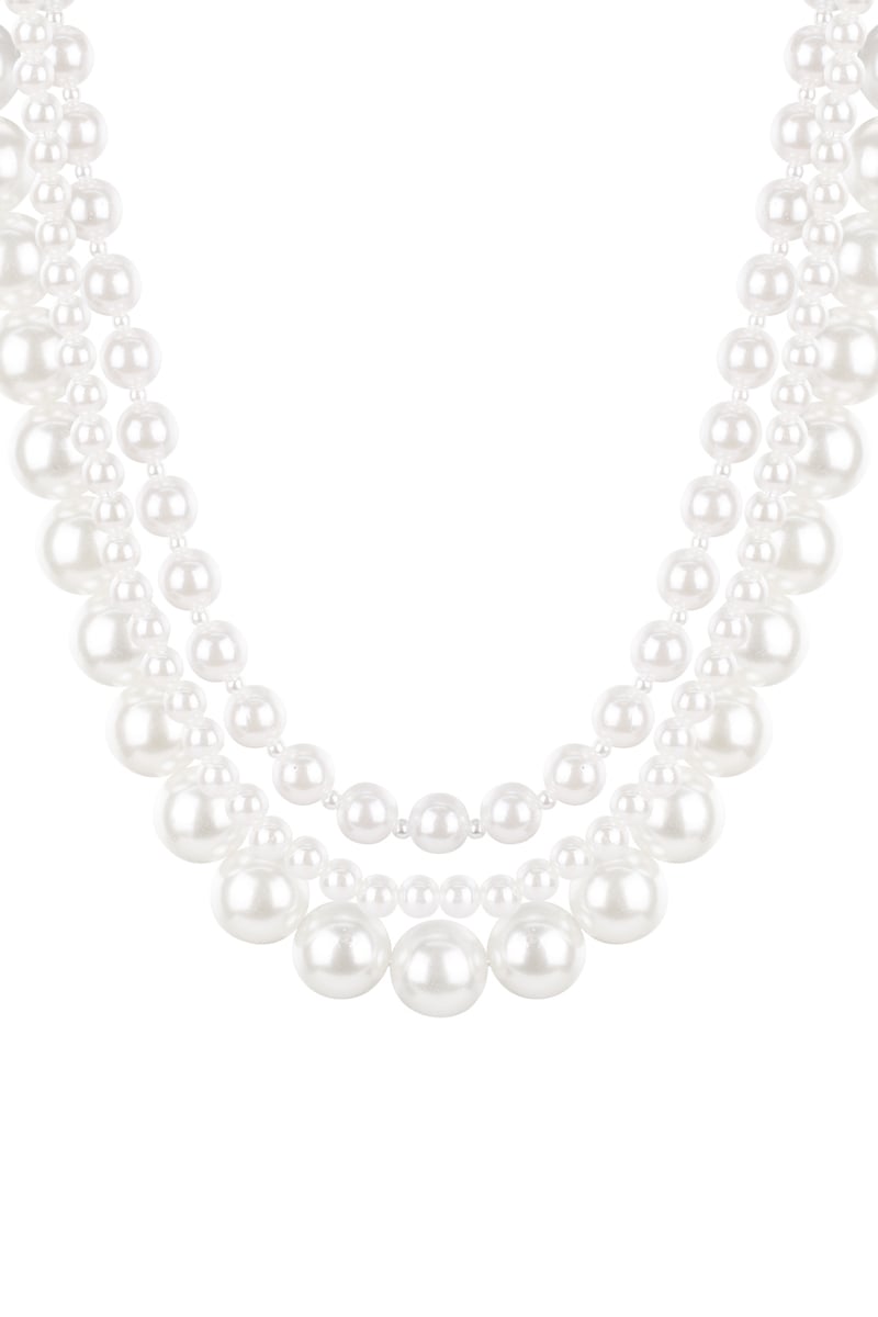 Grote parels gelaagde ketting