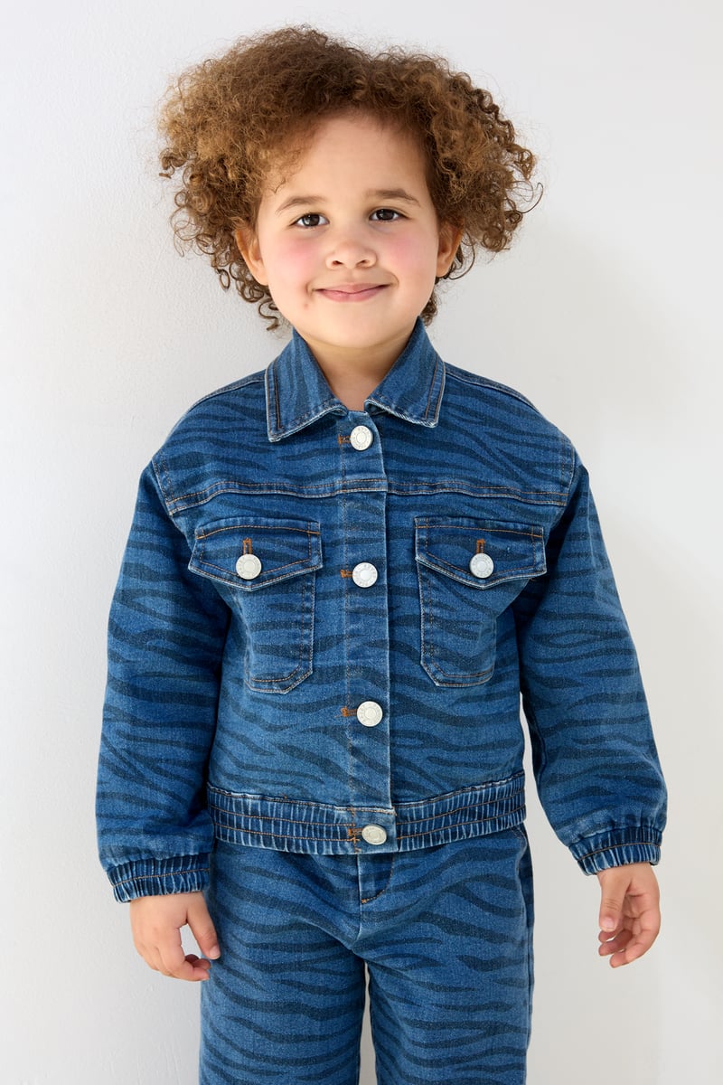 Twinning zebra style jas kind 8 jaar - Blauw