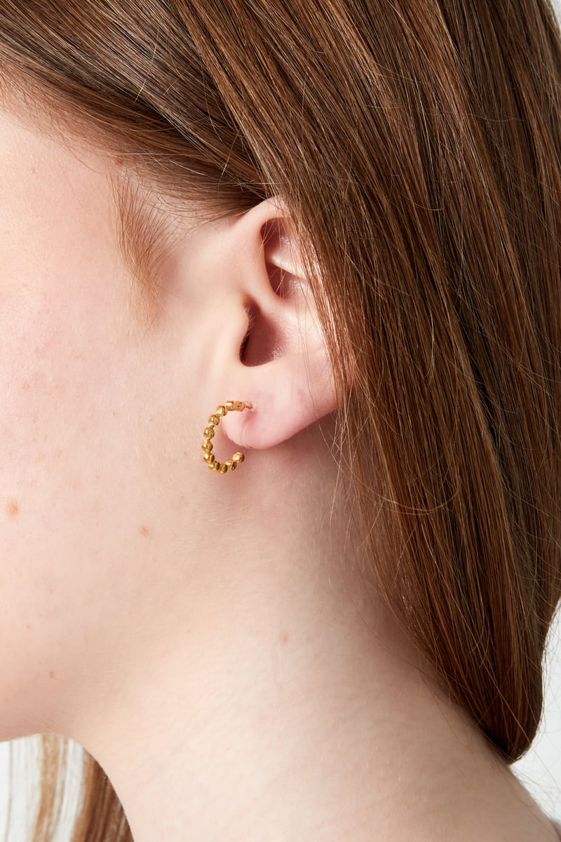 Glanzende kraal clip oorbellen