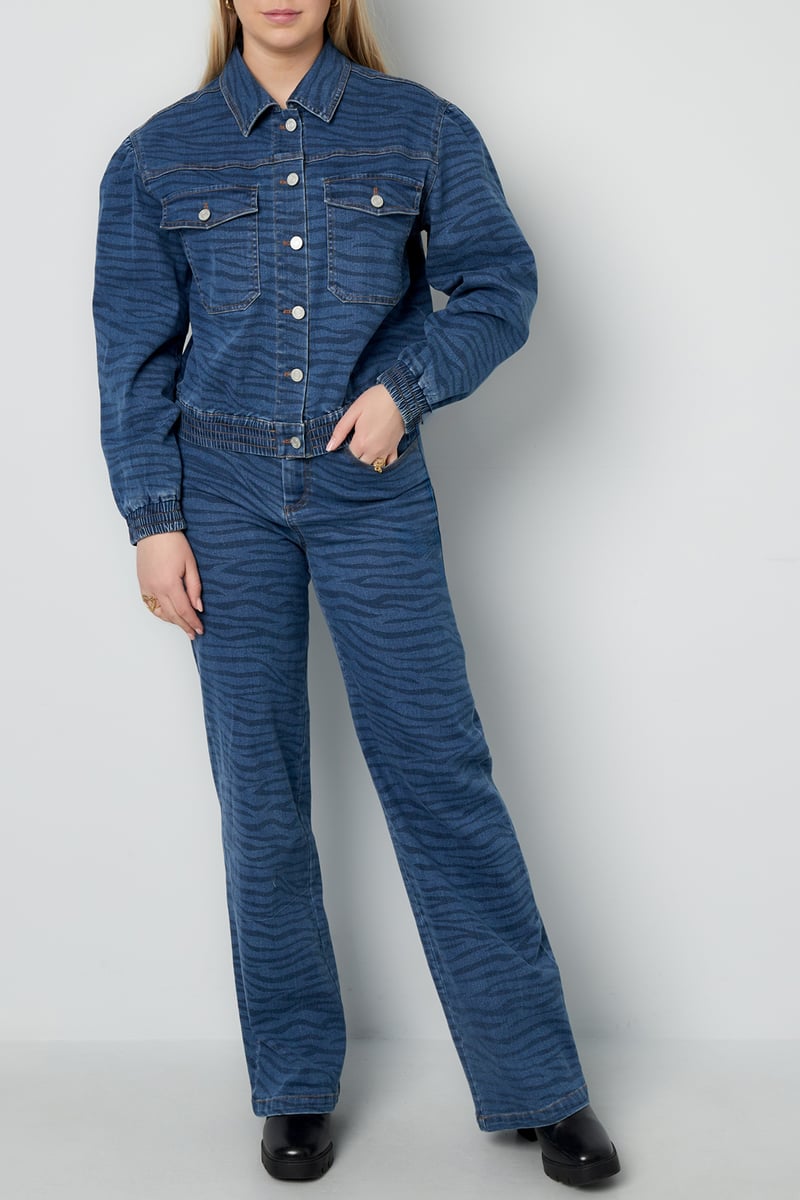 Twinning zebra stijl broek - Blauw