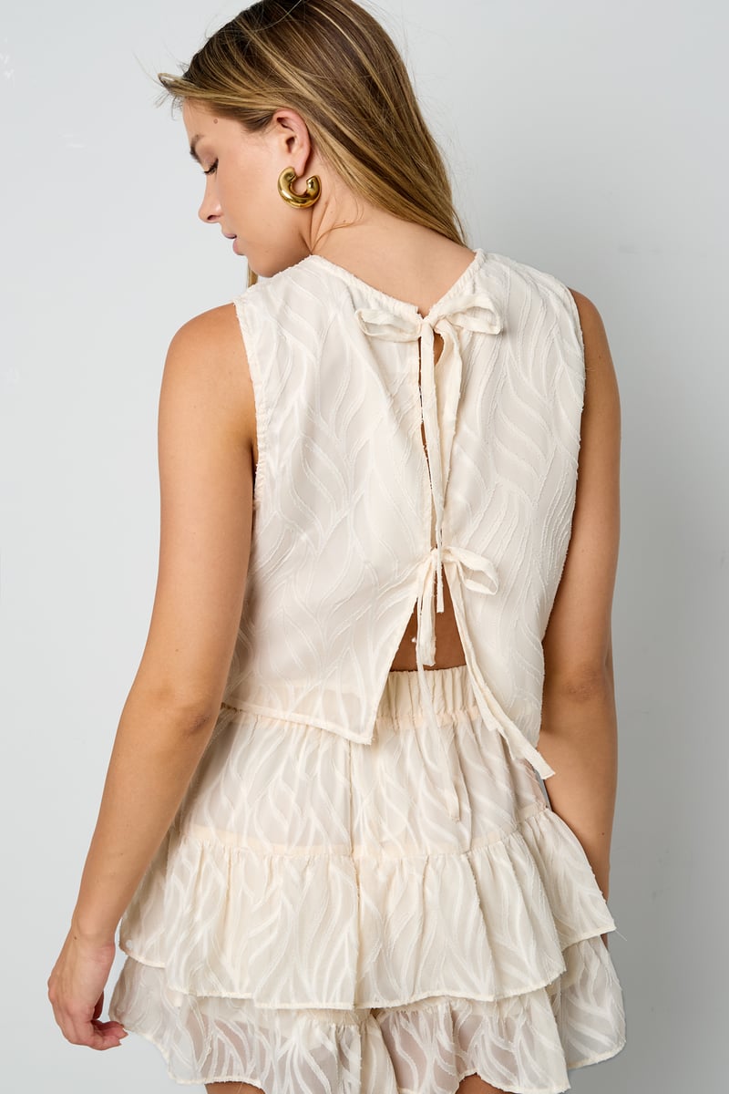 Co-ordset Witte Bladeren - Mouwloze Tops